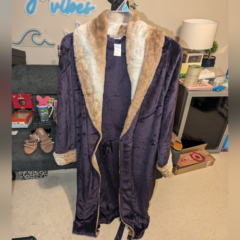 Nwt Secret Treasures Women’s Super Faux Mink Robe purple Sz 3x - Picture 2 of 3